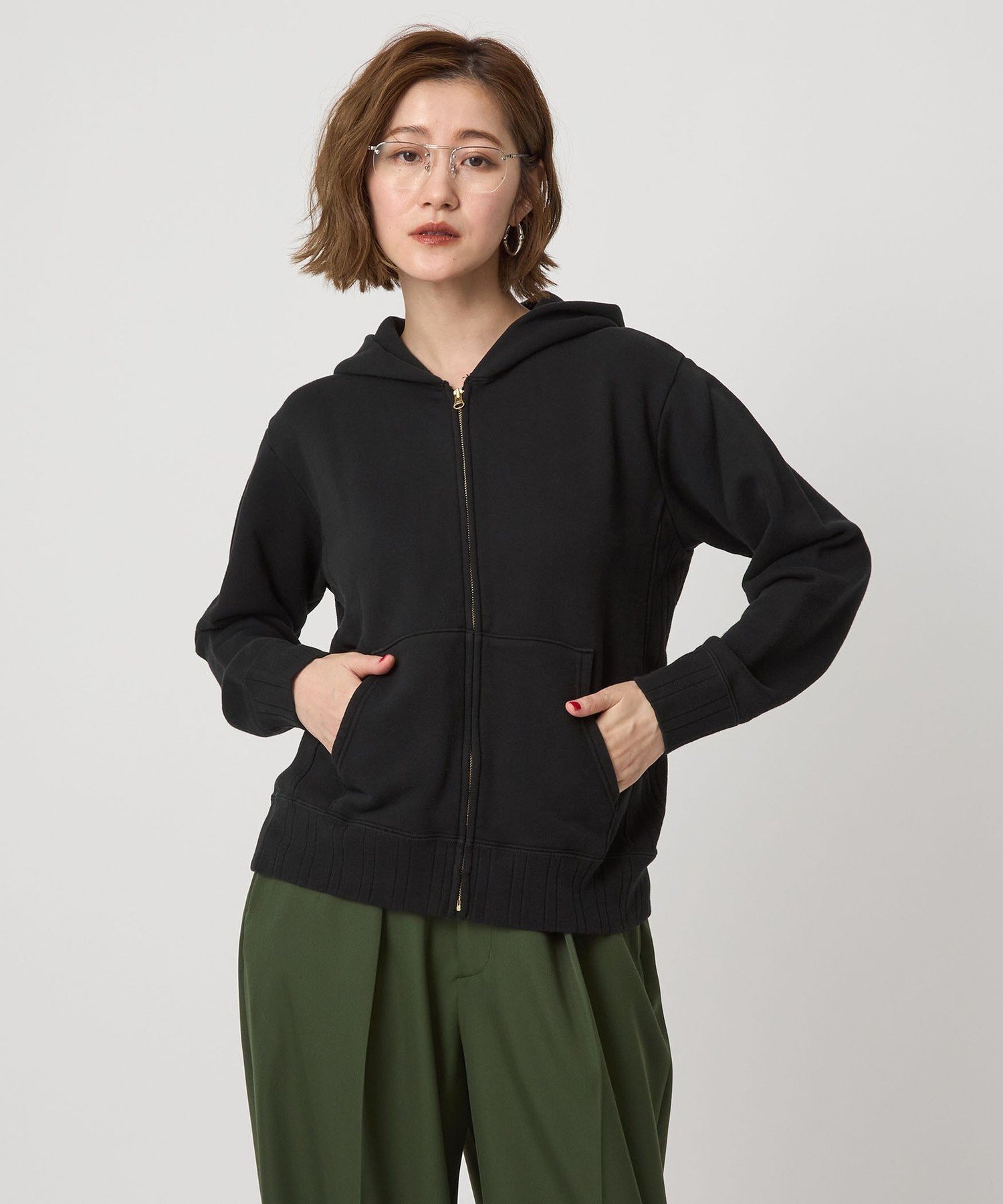 conte <conte>コットン ジップ パーカー ユナイテッドアローズ トップス カットソー・Tシャツ ブラウン ブラック【送料無料】