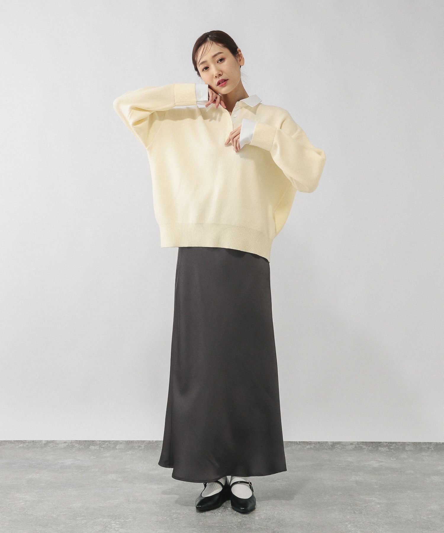【SALE／20%OFF】GLOBAL WORK シャツカラードッキングニット/640405 グローバルワーク トップス ニット ブルー ホワイト【送料無料】 stylife-15473461 Rakuten Fashion サンプル画像3