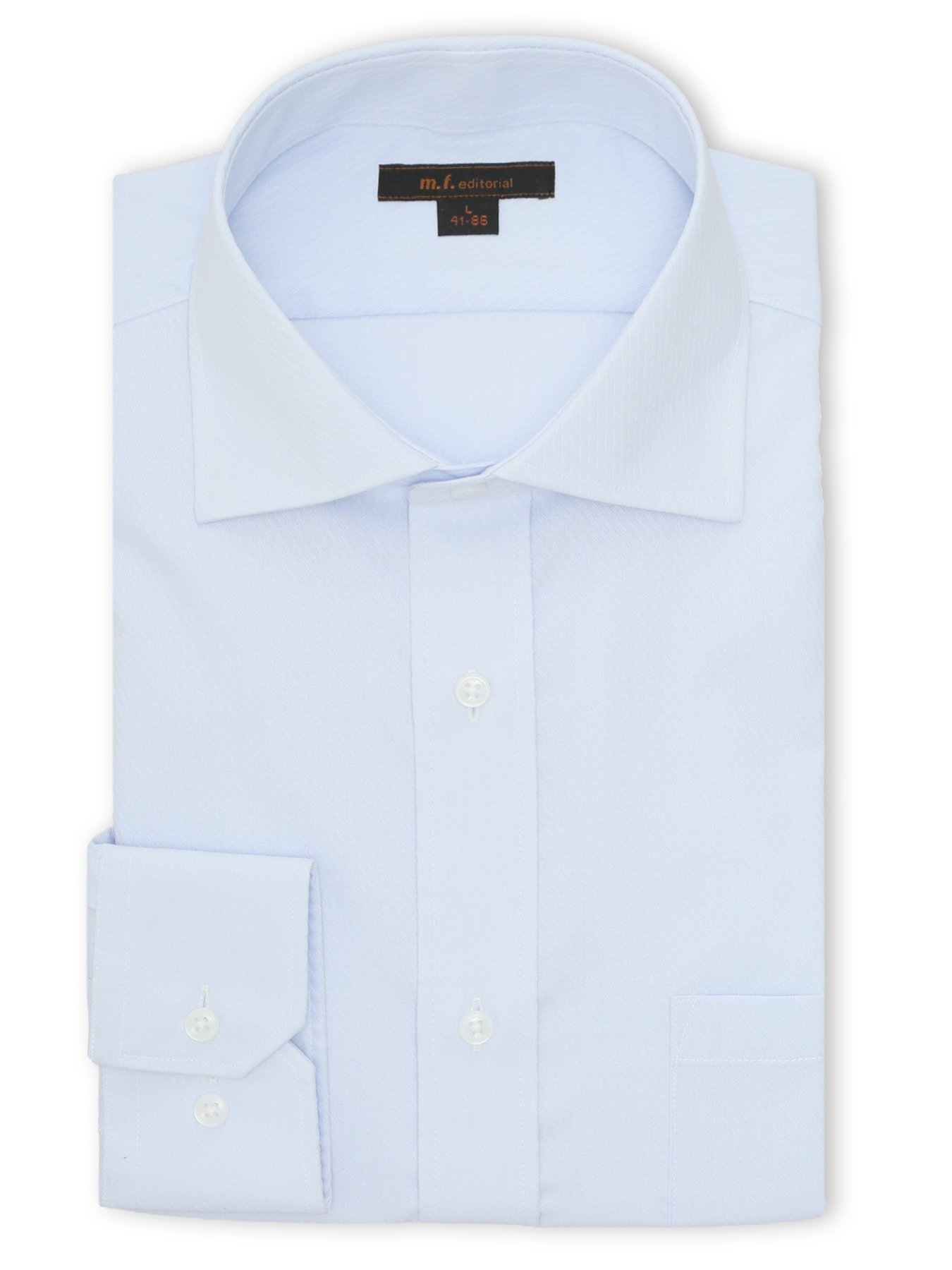 【SALE／30%OFF】m.f.editorial ノンアイロン 綿混 NEWスタンダードフィット ワイドカラー 長袖 ビジネス ドレス ワイシャツ メンズ タカキュー スーツ・フォーマル Yシャツ・カッターシャツ ブルー