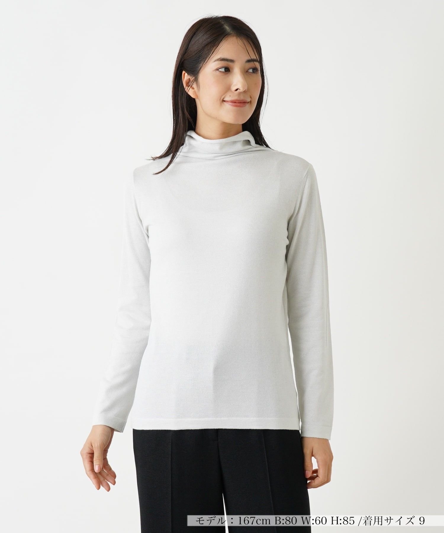Leilian ハイネックカットソー レリアン トップス カットソー・Tシャツ ホワイト ピンク