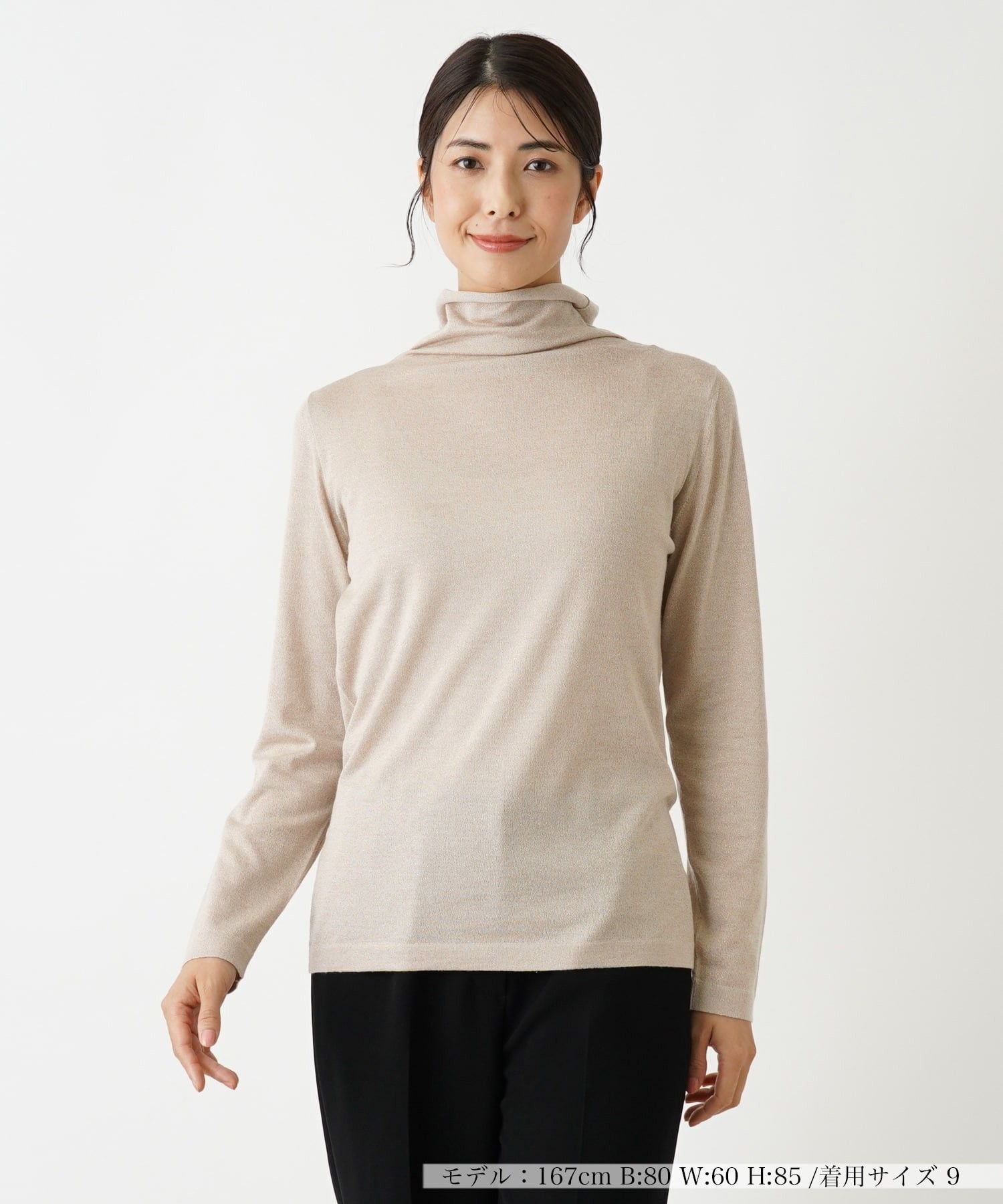 Leilian ハイネックカットソー レリアン トップス カットソー・Tシャツ ホワイト ピンク