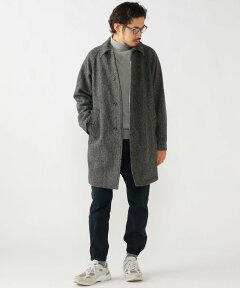 Harrs Tweed Bal Collar Coat 38-19-0045-803: Grey Herringbone Harrs Tweed Bal Collar Coat 38-19-0045-803: Grey Herringbone