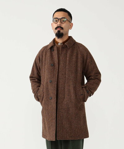 Harrs Tweed Bal Collar Coat 38-19-0045-803: Brown Herringbone Harrs Tweed Bal Collar Coat 38-19-0045-803: Brown Herringbone