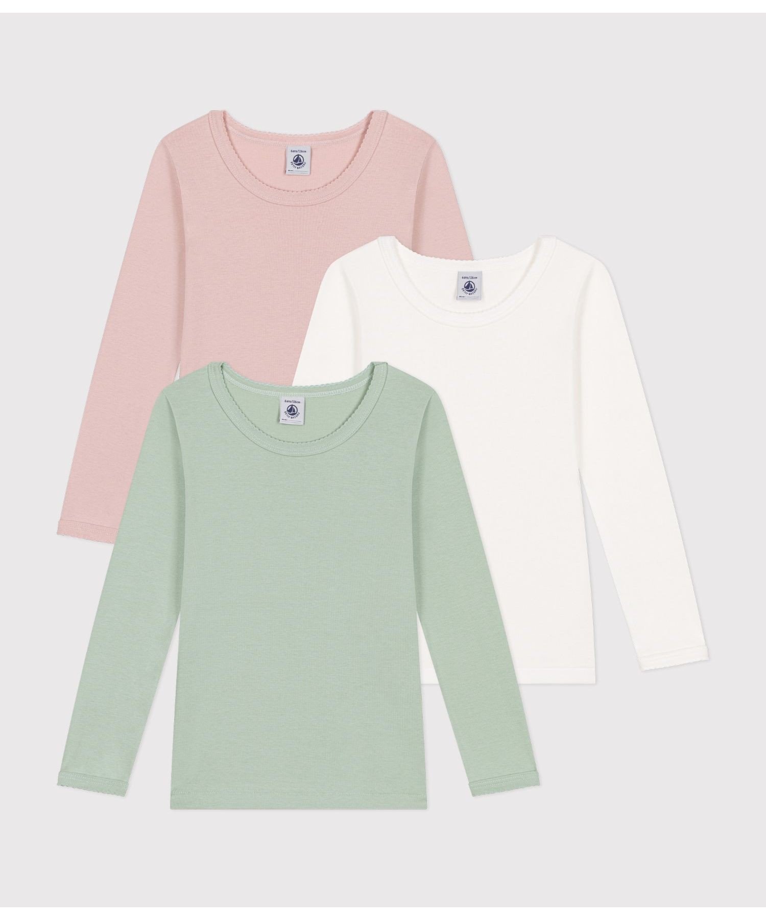 【SALE／10%OFF】PETIT BATEAU 長袖Tシャツ3枚組 プチバトー インナー・ルームウェア その他のインナー・ルームウェア【送料無料】