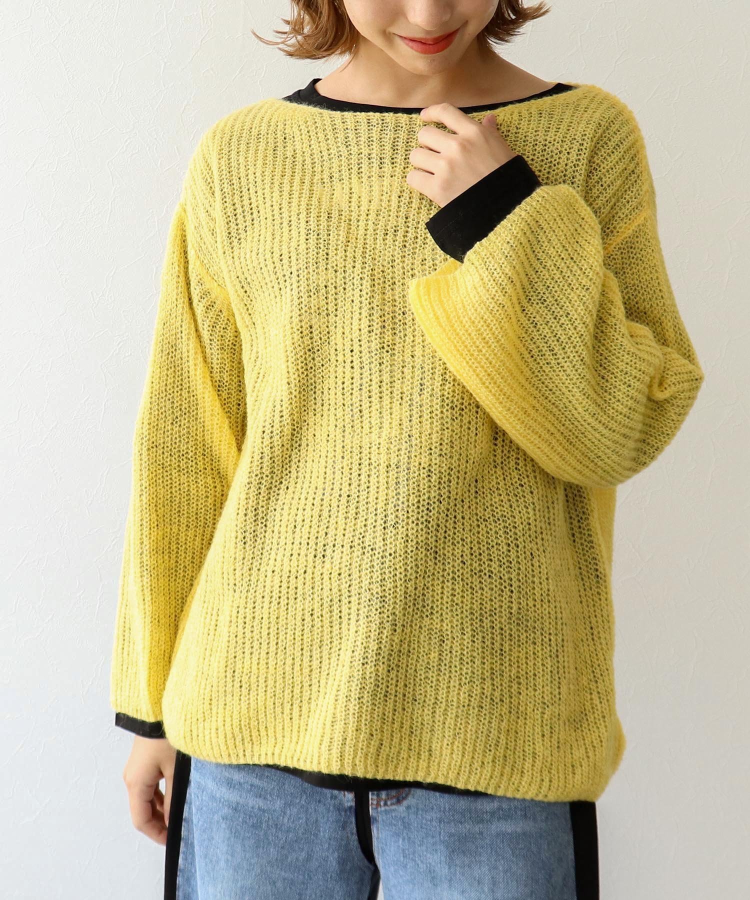 Three Four Time Three Four Time/モヘアニットPO スリーフォータイム トップス ニット イエロー ピンク ブルー【送料無料】のサムネイル