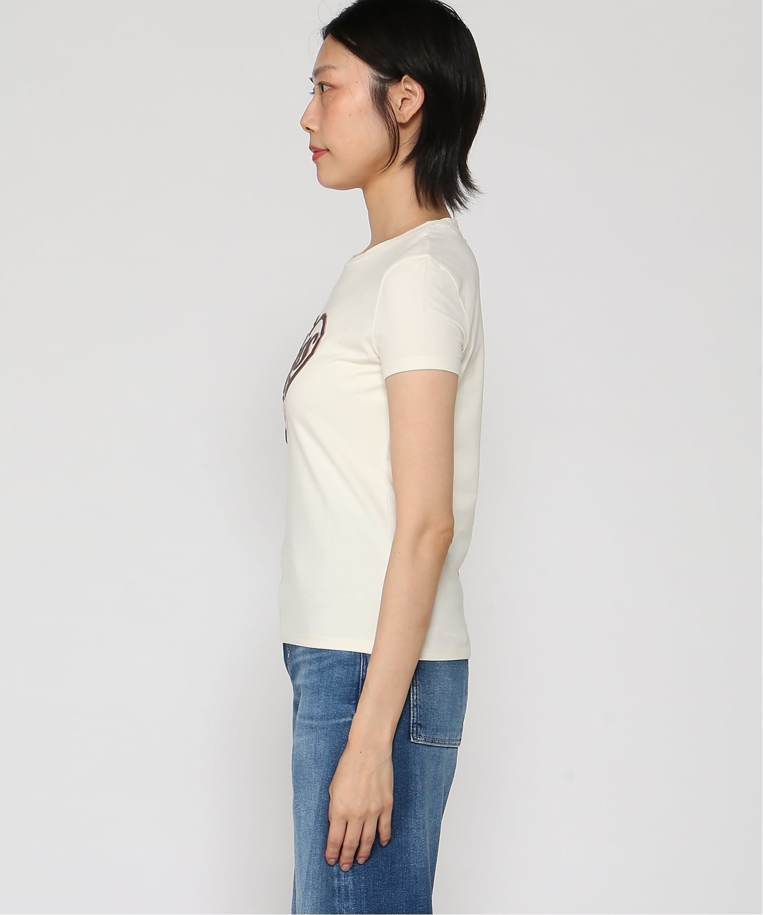 GUESS/(W)TALITHA Tee ゲス トップス カットソー・Tシャツ ホワイト ブラック