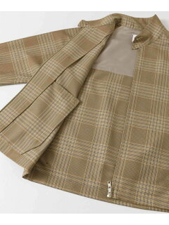 Polyester Wool Harrington Jacket UR04-17A001: Beige / Yellow Polyester Wool Harrington Jacket UR04-17A001: Beige / Yellow