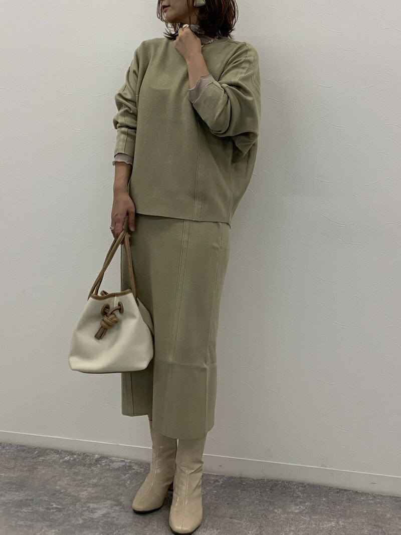 【SALE／50%OFF】DOUX ARCHIVES オーバーニット・スカートSETUP ドゥアルシーヴ トップス ニット グレー ベージュ グリーン【送料無料】のサムネイル