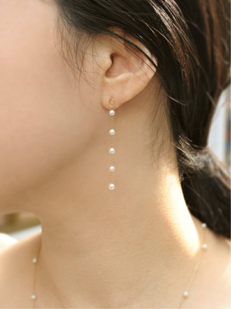 anq. 【anq.】K10・Pearl dropピアス 淡水パール クークロワッサン アクセサリー・腕時計 ピアス【送料無料】