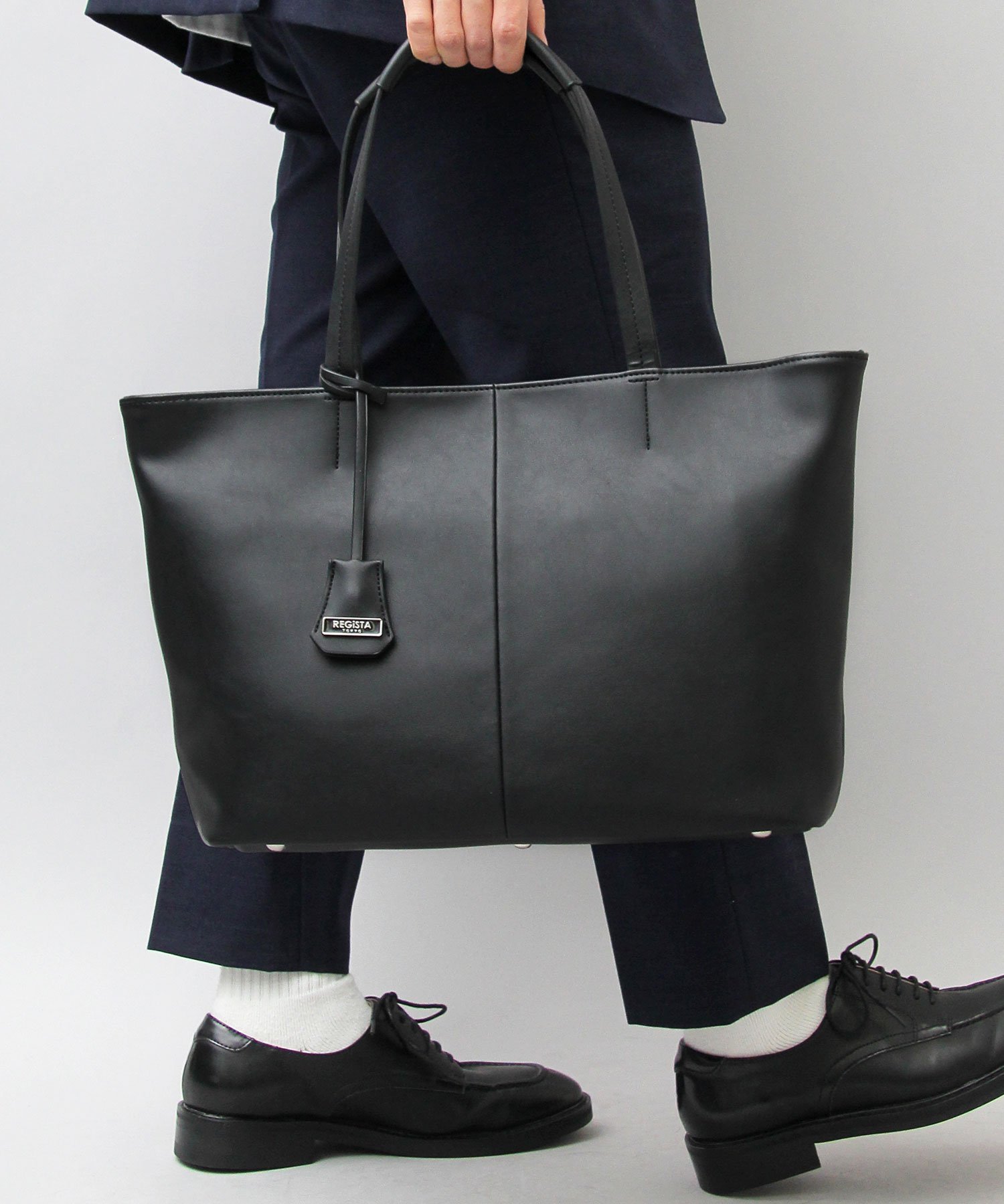 REGiSTA REGiSTA / レジスタ/ 牛床革/ スプリットレザー 横型 トートバッグ エー.エム.エス. バッグ トートバッグ ブラック グレー ブラウン ネイビー【送料無料】のサムネイル