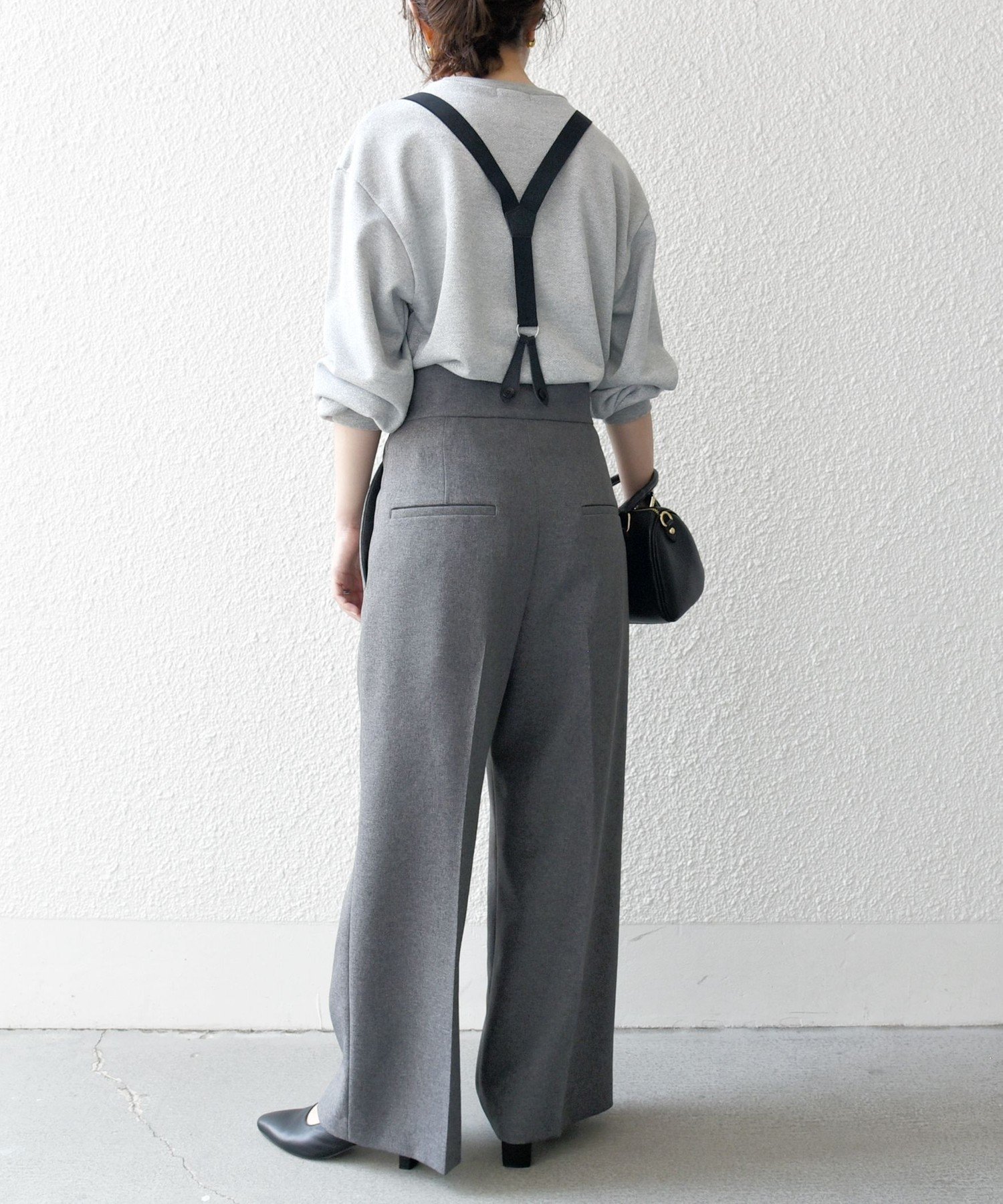 【SALE／30%OFF】SHIPS any SHIPS any:＜洗濯機可能＞マニッシュ サスペンダー ワイド パンツ 24FW シップス パンツ その他のパンツ ブラウン グレー【送料無料】