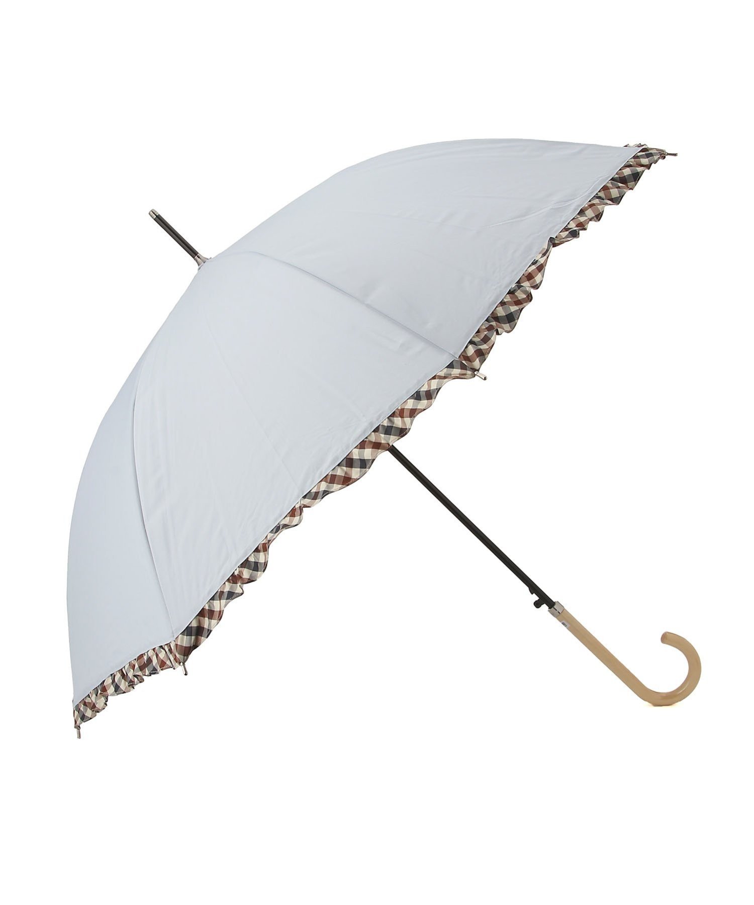 【SALE／50%OFF】Aquascutum Aquascutum/(W) Aquascutum (アクアスキュータム) クラブチェック フリル 雨傘(ジャンプ式) オーロラ　アクセント ファッション雑貨 傘・長傘 ブルー ピンク ブラック ベージュ【送料無料】