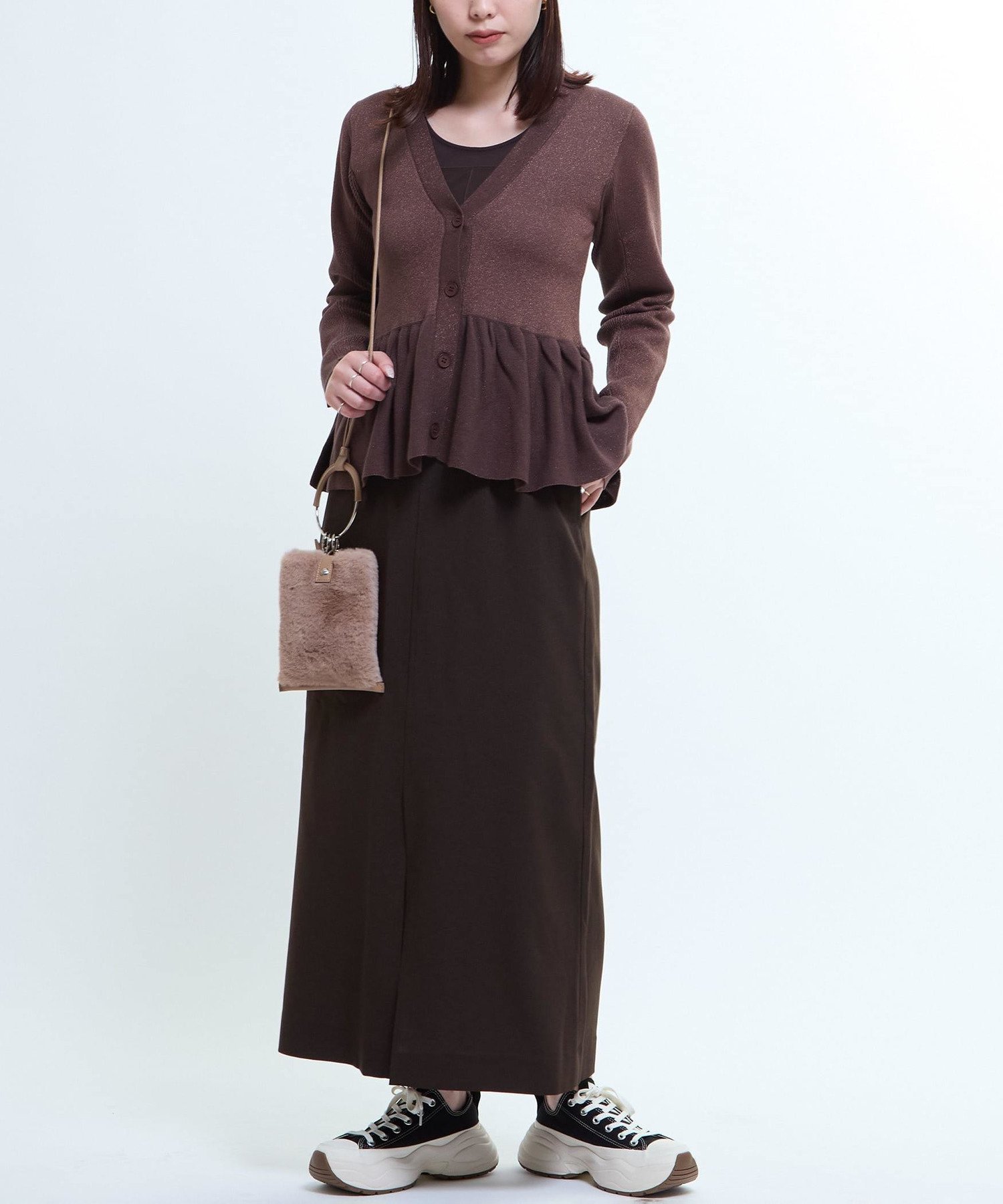 【SALE／50%OFF】CONVERSE TOKYO WOMEN WAIST LOGO NARROW SKIRT コンバーストウキョウ スカート その他のスカート グレー ブラウン【送料無料】