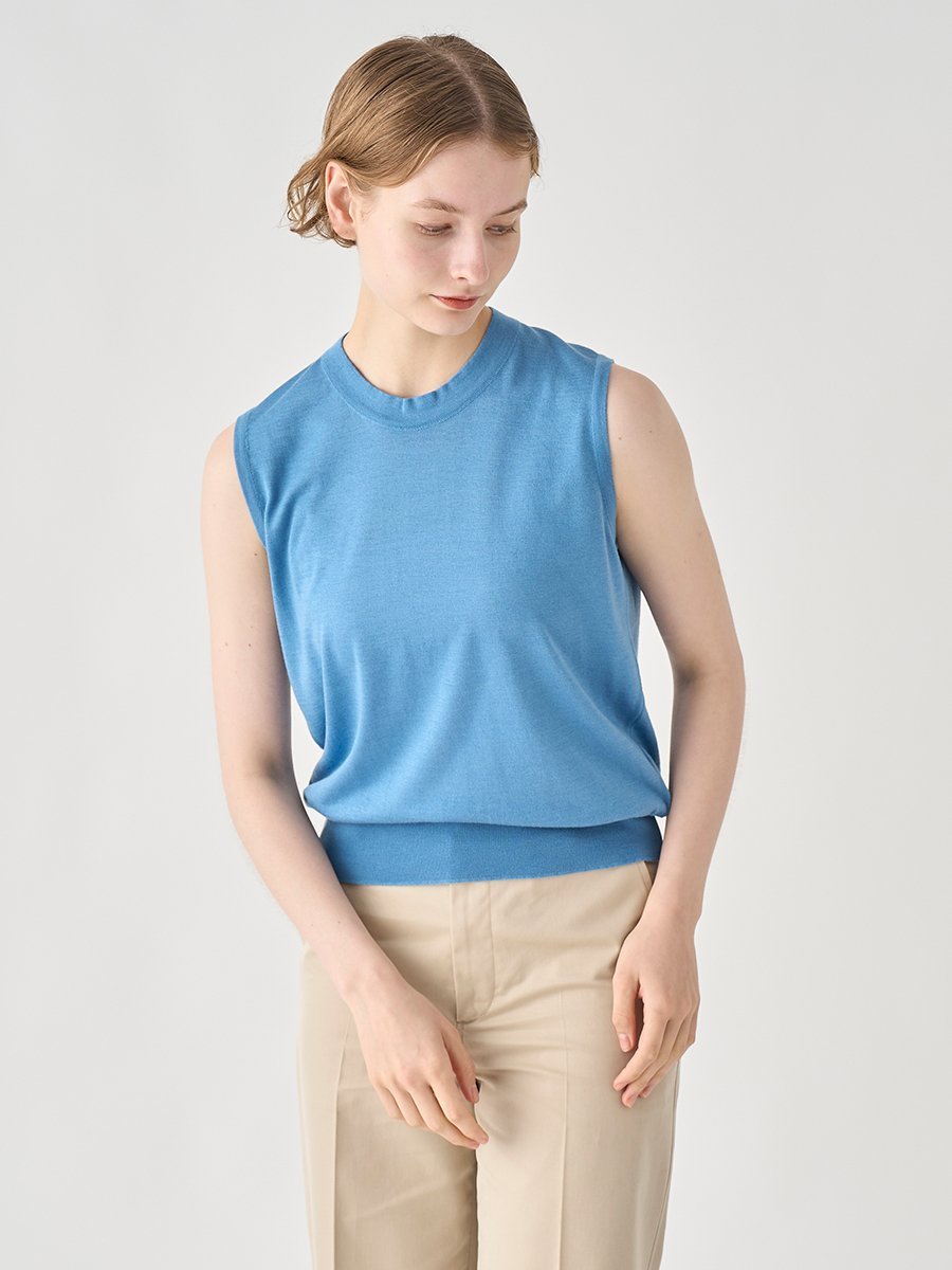 【SALE／20%OFF】JOHN SMEDLEY [Anglo Indian Gauze]ノースリーブニットプルオーバー ｜ RYLIE ｜ 30G ジョンスメドレー トップス ニット【送料無料】