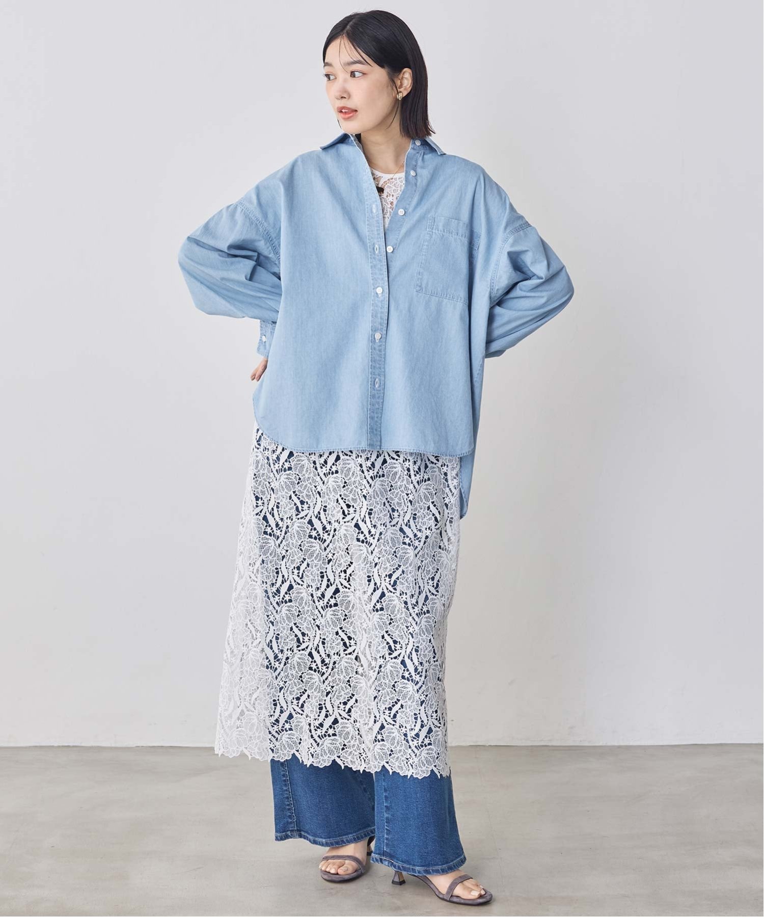 【SALE／10%OFF】Gready Brilliant 2_バックロゴ刺繍シャツ グレディブリリアン トップス シャツ・ブラウス ブルー ホワイト【送料無料】