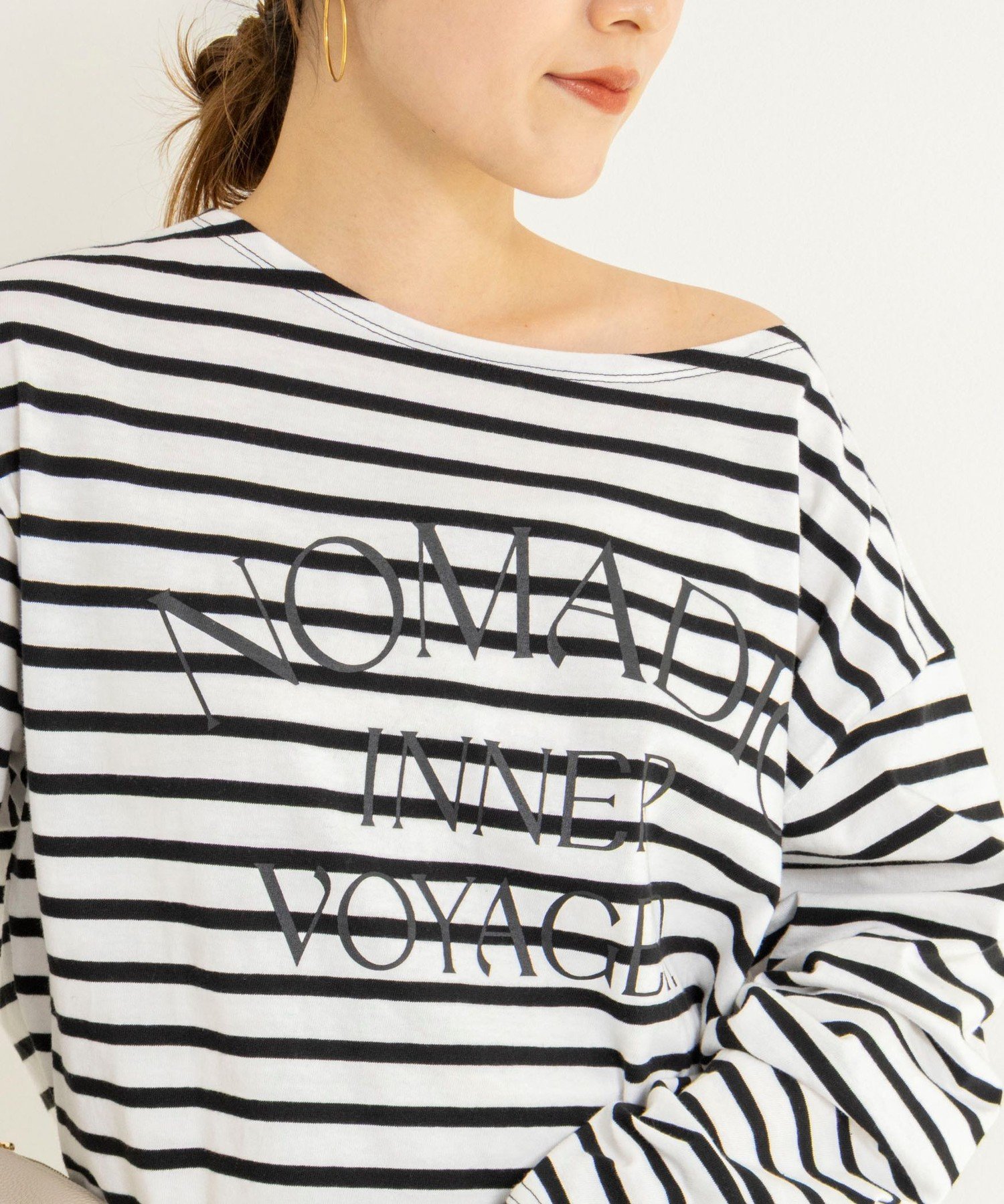 【SALE／40%OFF】NOLLEY'S 【WEB限定】ウォッシャブルボーダープリントロンTee ノーリーズ トップス カットソー・Tシャツ グリーン ネイビー ホワイト【送料無料】