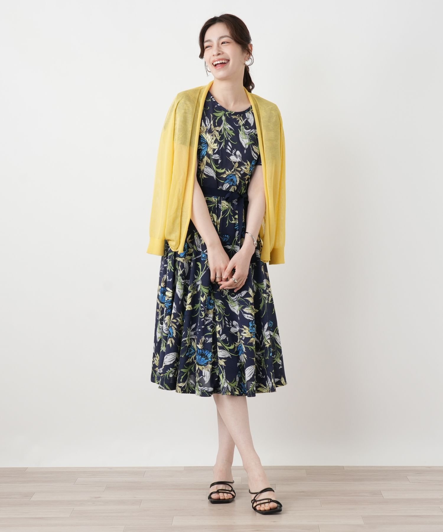 【SALE／50%OFF】Leilian 【接触冷感・吸水・速乾】洗えるワンピース レリアン ワンピース・ドレス ワンピース レッド ブルー【送料無料】