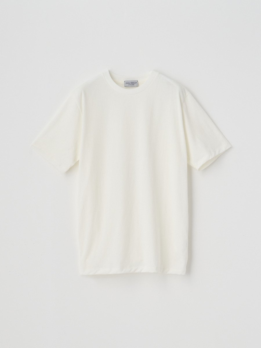 JOHN SMEDLEY コットン ライトウェイト半袖スリムTシャツ｜UTS957 ジョンスメドレー トップス カットソー・Tシャツ ホワイト【送料無料】