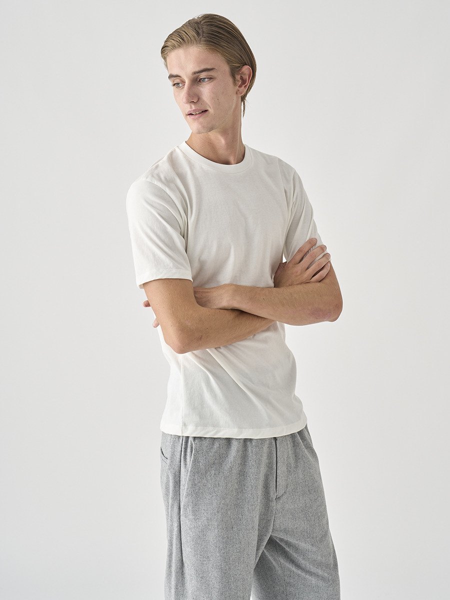 JOHN SMEDLEY コットン ライトウェイト半袖スリムTシャツ｜UTS957 ジョンスメドレー トップス カットソー・Tシャツ ホワイト【送料無料】