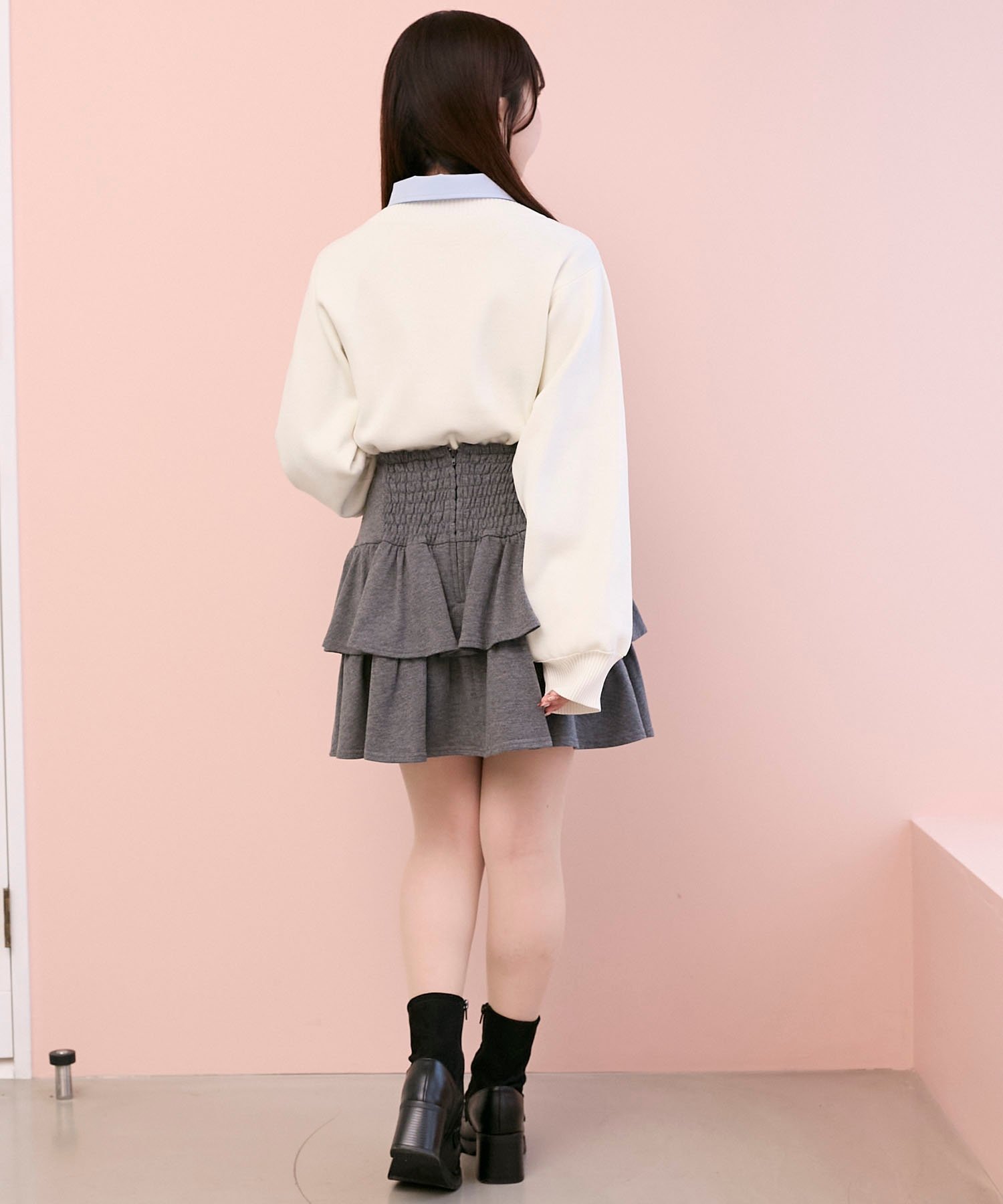 MAJESTIC LEGON エンブロイダリーロゴニット マジェスティックレゴン トップス ニット ホワイト