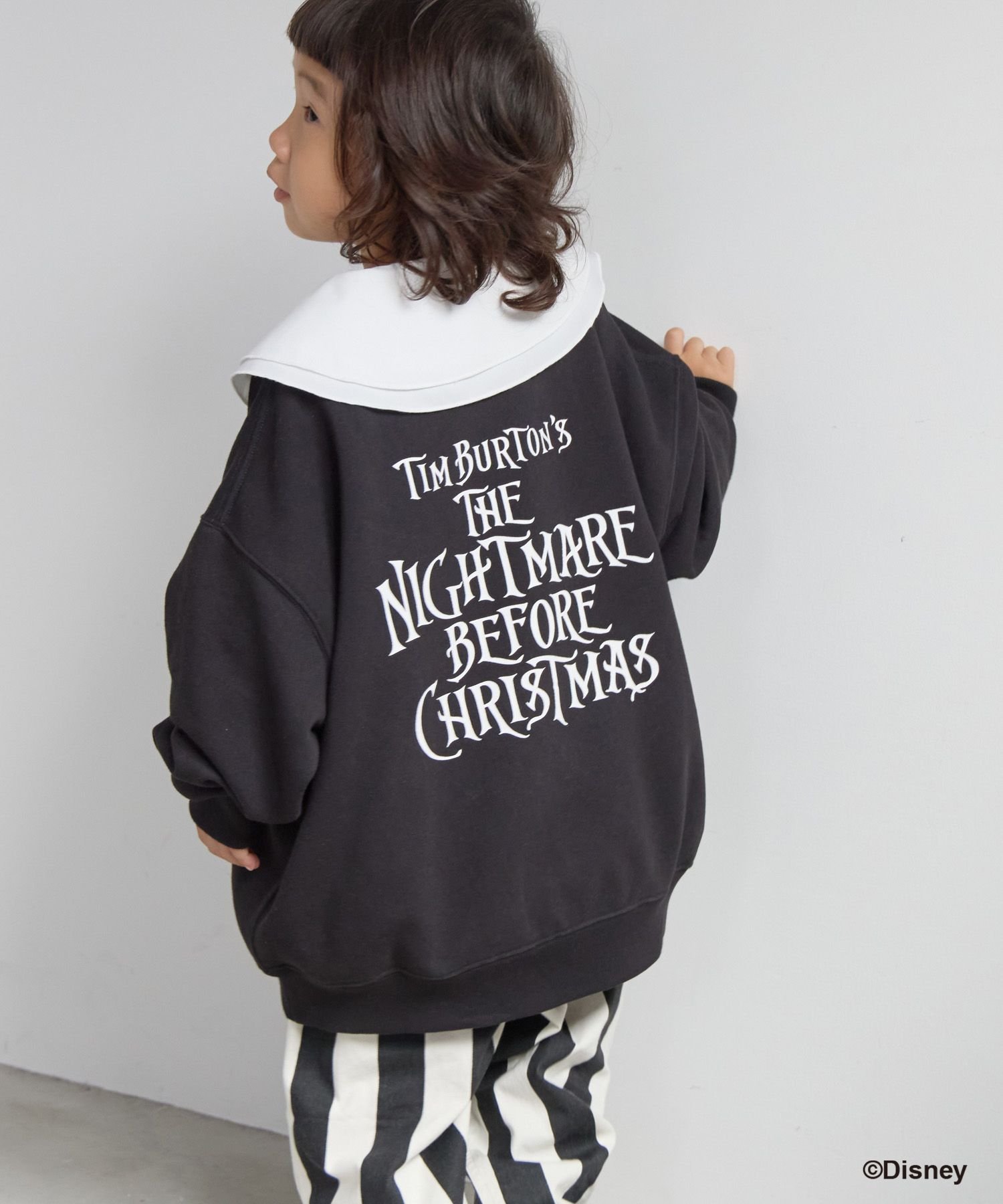 【SALE/20%OFF】LOWRYS FARM ナイトメアー・ビフォア・クリスマス/スウェットプルオーバー ローリーズファーム トップス スウェット・トレーナー ブラック ピンク