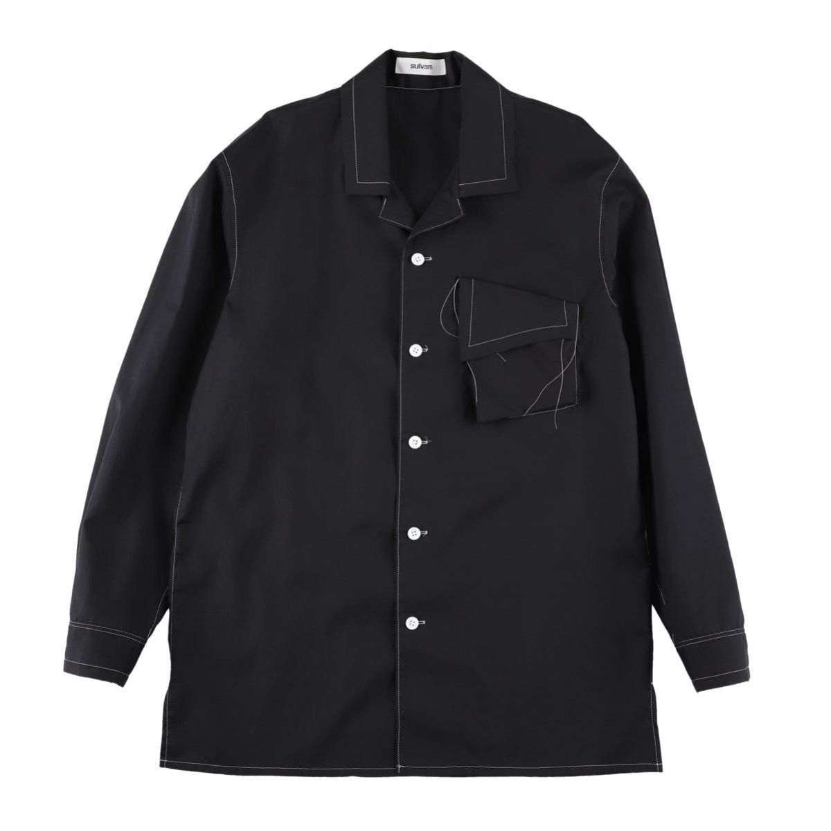【26AW】＜sulvam＞Broad open SH サルバム トップス シャツ・ブラウス ブラック ホワイト