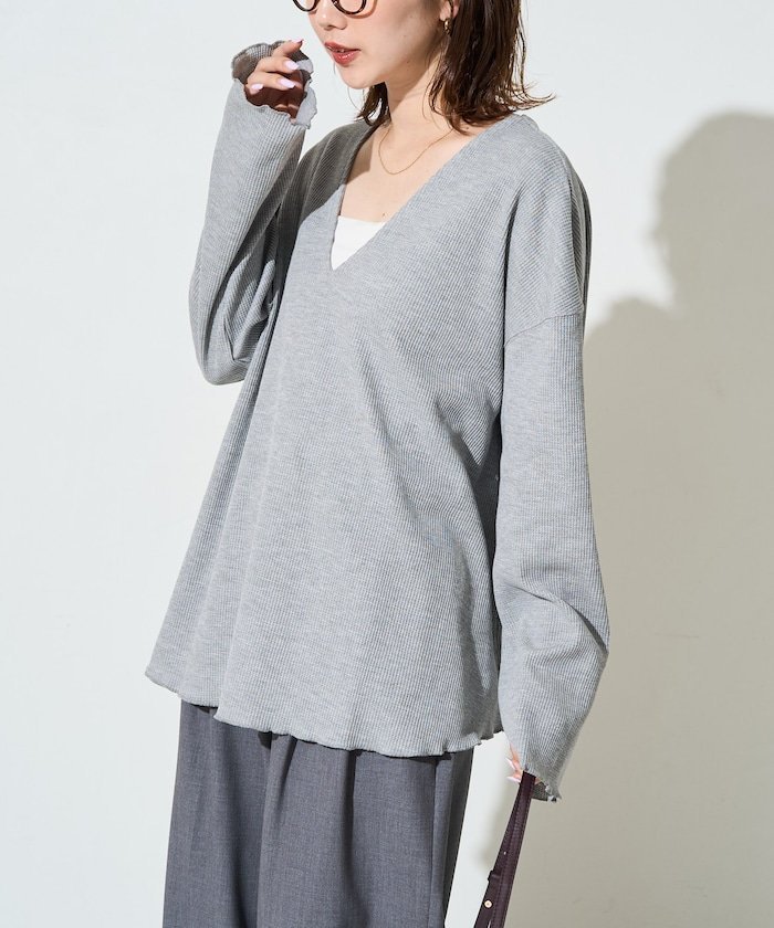 限定展開 メロー サーマル ルーズ ロングスリーブ プルオーバー 26AW フリークスストア トップス カットソー・Tシャツ ブラウン ブルー グレー ブラック ベージュ