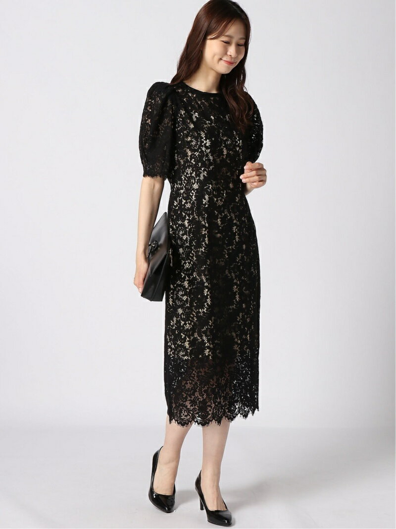 【SALE／45%OFF】CELFORD コードレースタイトワンピース セルフォード ワンピース・ドレス その他のワンピース・ドレス ブラック ベージュ イエロー【送料無料】のサムネイル