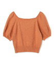 【SALE/50%OFF】MACPHEE ローシルク パフスリーブプルオーバー トゥモローランド トップス ニット ネイビー オレンジ【送料無料】