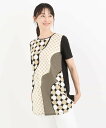 【SALE/50%OFF】HIROKO BIS 【洗濯機で洗える】ドットデザインチュニックカットソー ヒロコ ビス ワンピース・ドレス チュニック ブルー ブラ...