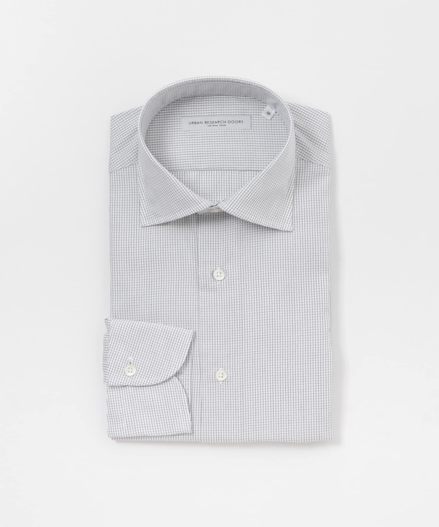 URBAN RESEARCH DOORS 『イージーケア』LIFE STYLE TAILOR セミワイドグラフチェックシャツ アーバンリサーチドアーズ スーツ・フォーマル Yシャツ・カッターシャツ ホワイト【送料無料】