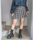 【SALE/58%OFF】PAGEBOY チェックプリーツラップショートパンツ ページボーイ パンツ その他のパンツ グレー ベージュ