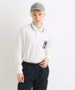 【SALE/30%OFF】adabat 【吸湿発熱】鍵盤ロゴデザイン 長袖ポロシャツ アダバット トップス ポロシャツ ネイビー ホワイト【送料無料】