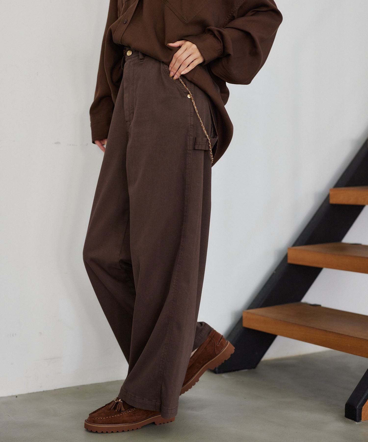 BARNYARDSTORM PICCADILLY別注 / ペインターワイドパンツ バンヤードストーム パンツ その他のパンツ ブラウン ホワイト【送料無料】のサムネイル