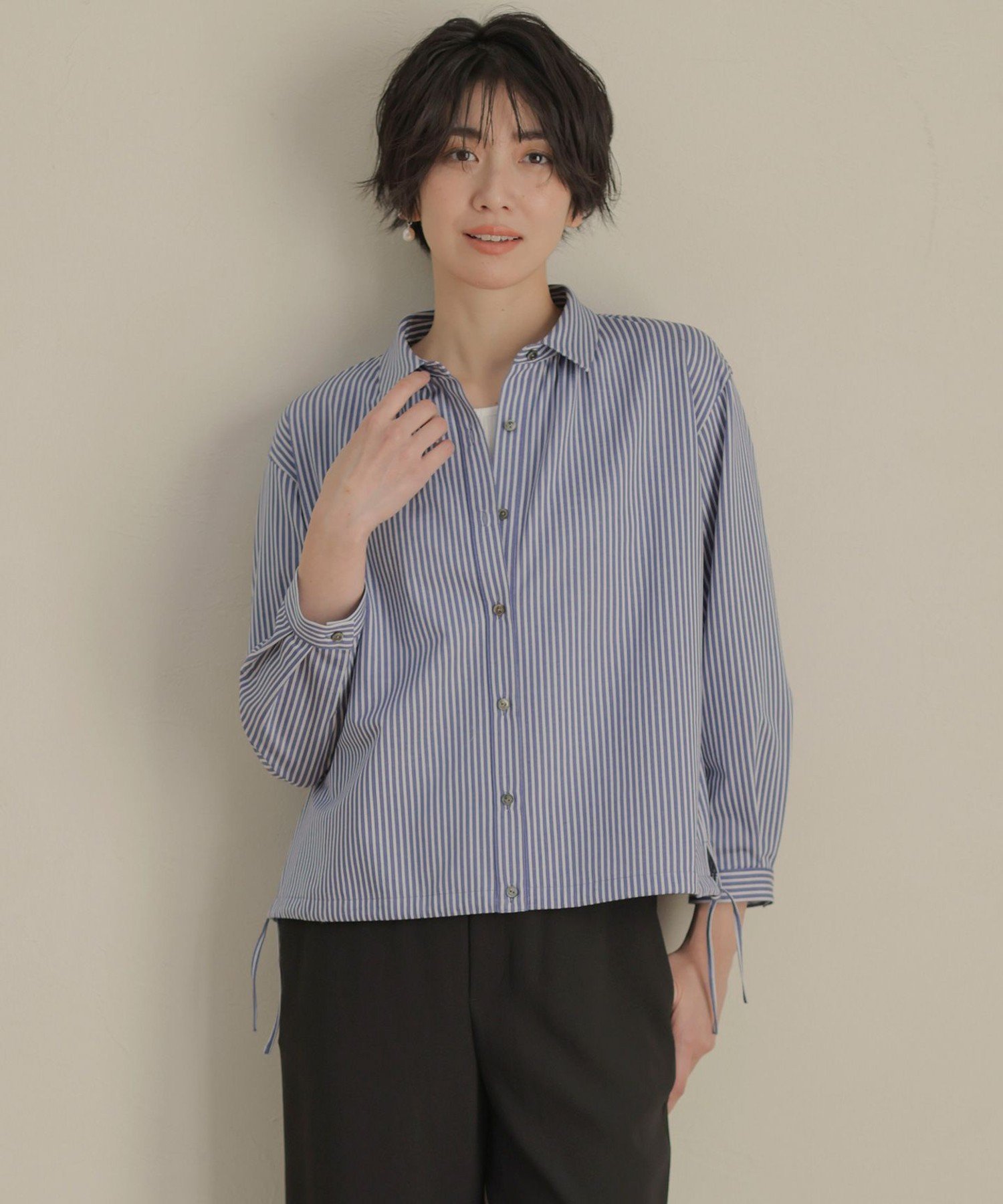 【SALE/30%OFF】J.PRESS LADIES L Jカミーチェストライプ シャツカラー カットソー ジェイプレス トップス カットソー・Tシャツ オレンジ ネイビー グリーン【送料無料】