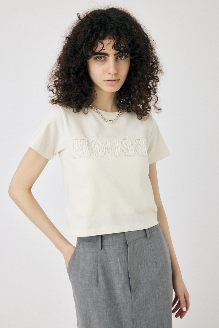 【SALE／10%OFF】MOUSSY PATCH LACE MOUSSY TINY Tシャツ マウジー トップス カットソー・Tシャツ ホワイト ブラック【送料無料】のサムネイル