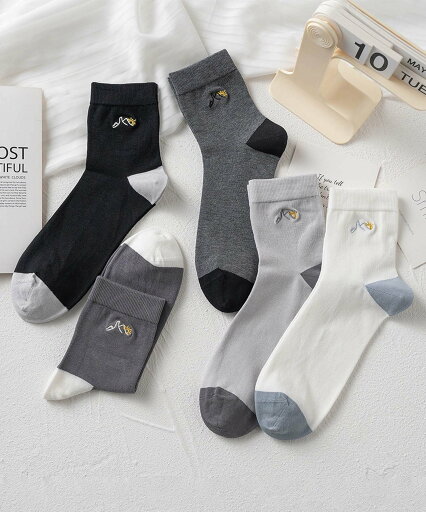 【SALE/10%OFF】aimoha - select - 【MOSOX】ワンポイント刺繍コットンブレンドソックス 5足セット アイモハ 靴下・レッグウェア 靴下 【SALE/10%OFF】aimoha - select - 【MOSOX】ワンポイント刺繍コットンブレンドソックス 5足セット アイモハ 靴下・レッグウェア 靴下