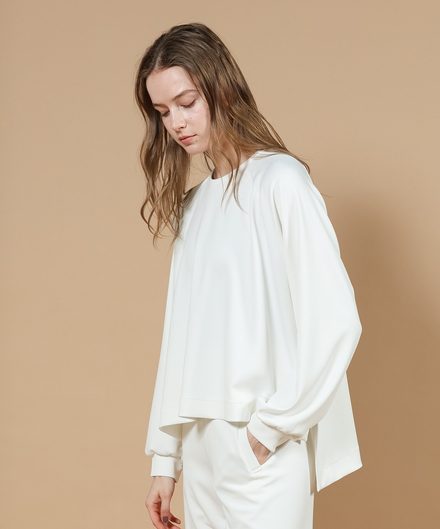 Julier プランプストレッチ ラージトップス ジュリエ トップス その他のトップス カーキグリーン ネイビー ホワイト【送料無料】