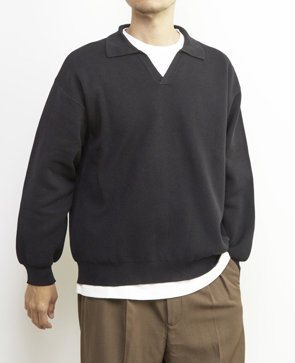 MEN'S MELROSE 【MASTER FRAME/マスターフレーム】エステルミラノリブスキッパーポロ メンズメルローズ..