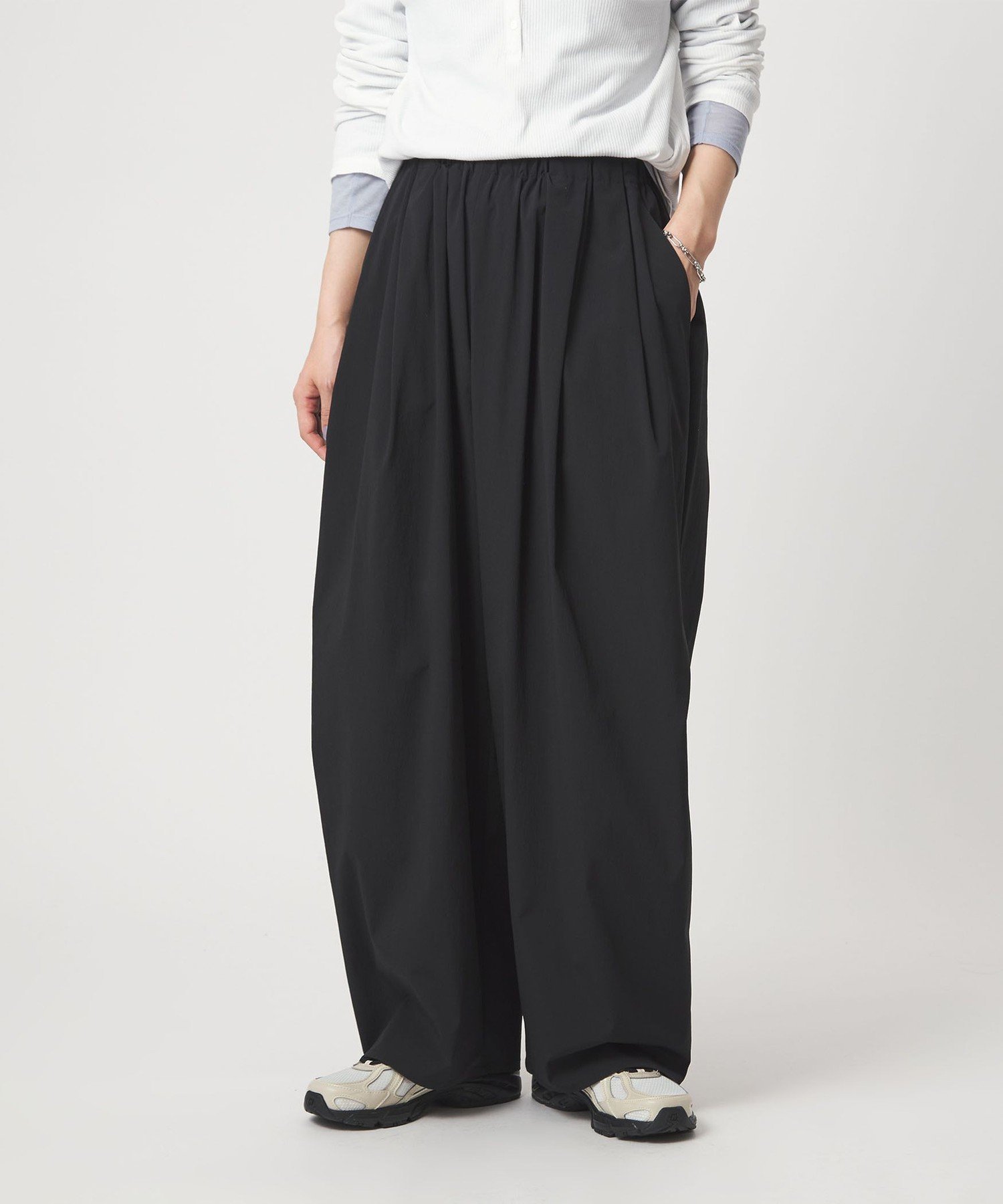 【SALE／30%OFF】UNITED ARROWS green label relaxing 【WEB限定】＜at ease＞2WAY ワイド パンツ 撥水 UVカット ユナイテッドアローズ グリーンレーベルリラクシング パンツ その他のパンツ ブラック ブラウン【送料無料】