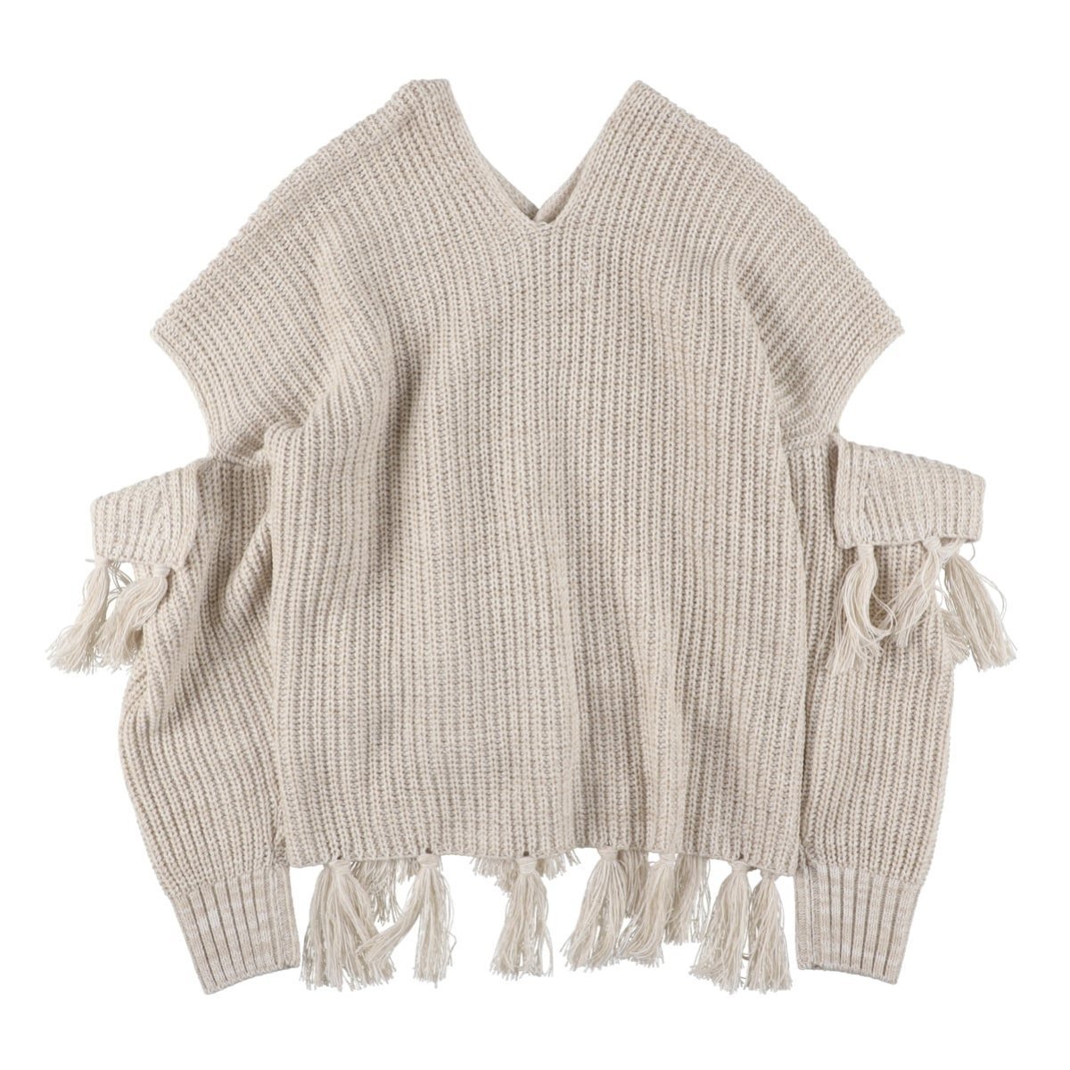 【26AW】＜sulvam＞Fringe knit サルバム トップス ニット グレー ベージュ