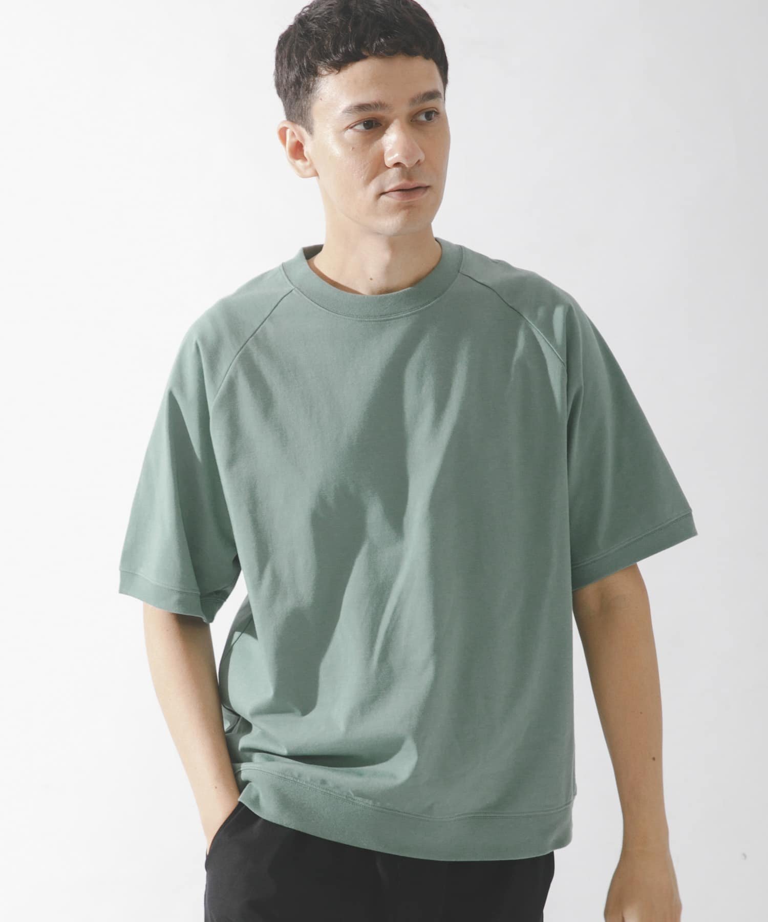 Sonny Label 『接触冷感』『速乾』ハイスペラグランショートスリーブTシャツ サニーレーベル トップス カットソー・Tシャツ グレー ホワイト グリーン ブラック