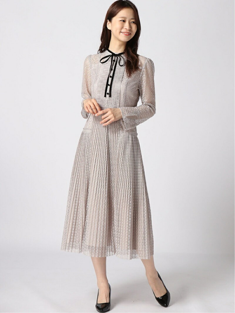 【SALE／45%OFF】CELFORD ボウタイレースワンピース セルフォード ワンピース 長袖ワンピース グレー グリーン ネイビー【送料無料】のサムネイル