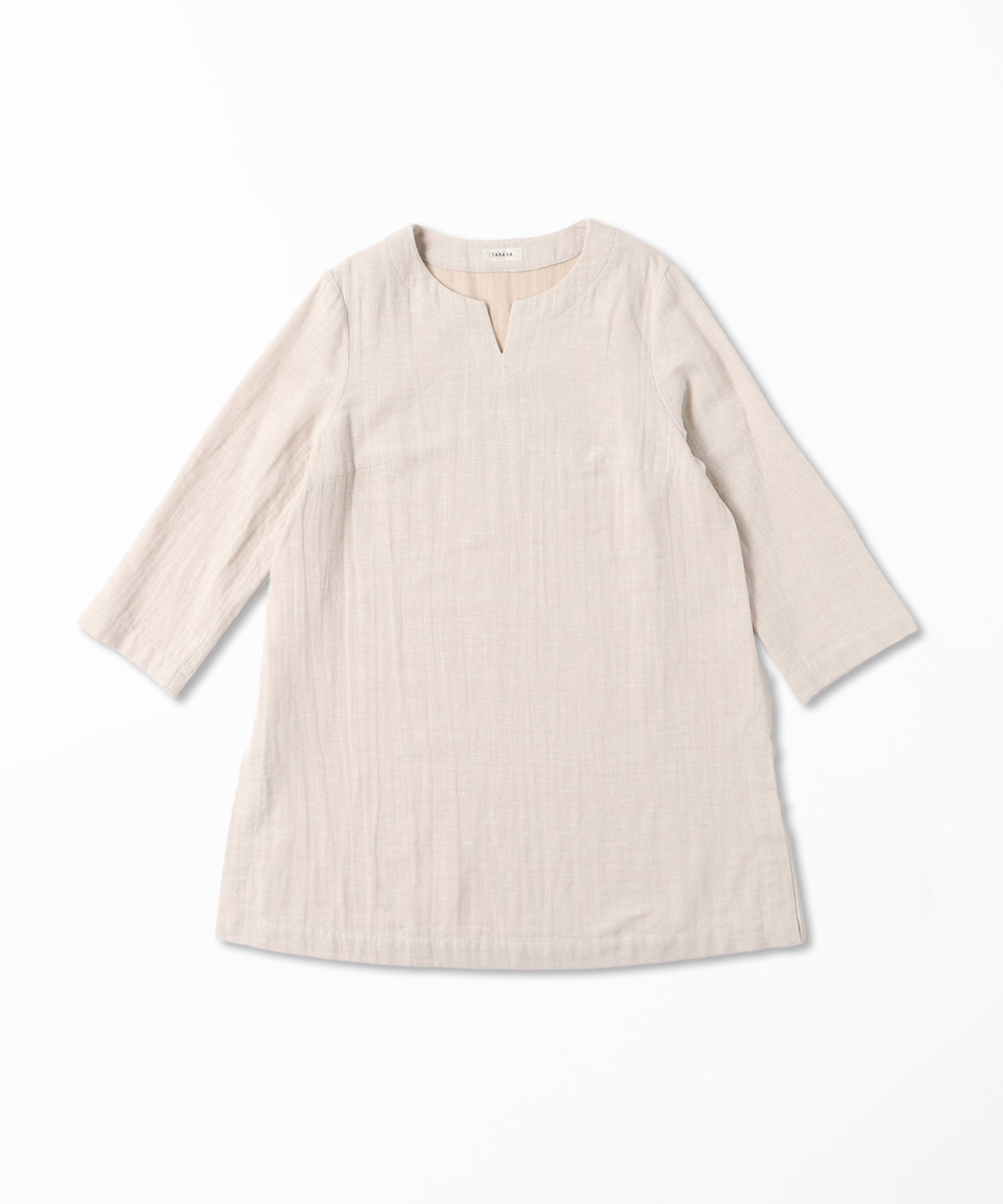【SALE／50%OFF】TABASA コットン/リネン接結チュニック タバサ ワンピース・ドレス チュニック ベージュ ブルー ブラック【送料無料】
