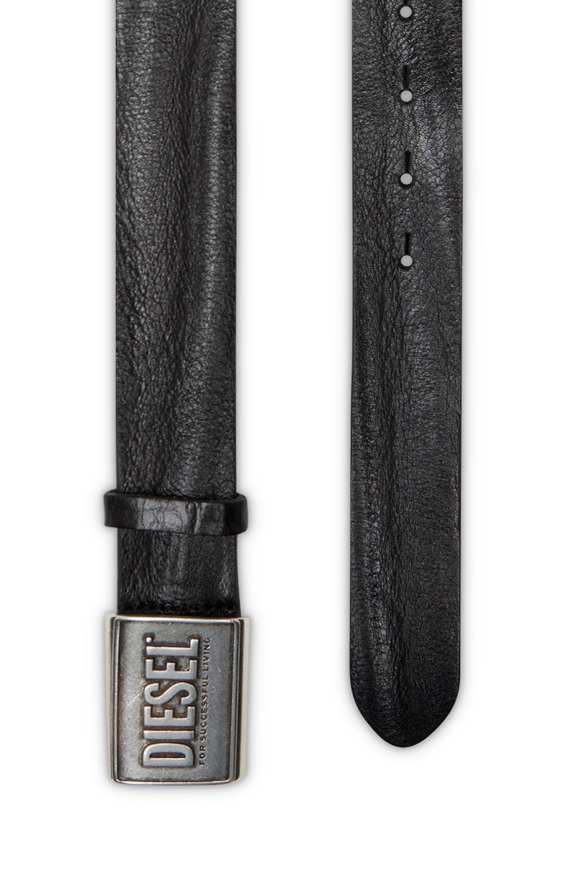 メンズ レザーベルト DIESEL LOGO B-METAL BISCOTTO ディーゼル ファッション雑貨 ベルト ブラック