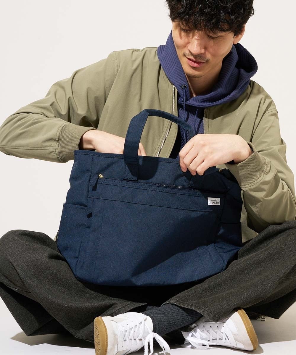 a.v.v 人気NO.1 バッグ【軽量・撥水】マルチ 2WAYトートバッグ アー・ヴェ・ヴェ バッグ トートバッグ ネイビー ブラック【送料無料】
