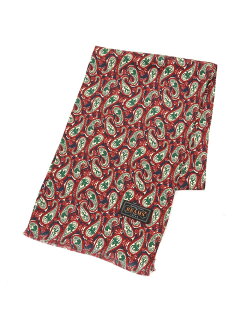 Beams Plus Silk Animal Paisley Scarf 11-45-0781-107: Green / Blue Beams Plus Silk Animal Paisley Scarf 11-45-0781-107: Green / Blue