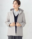 楽天Rakuten Fashion【SALE／37％OFF】COMME CA ISM ★TV着用商品★2WAY ジャージーフーデット ショートコート コムサイズム ジャケット・アウター テーラードジャケット・ブレザー グレー ネイビー【送料無料】