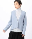 Gabardine K.T 【セットアップ対応】ブライトストレッチヤーン ニットショートジャケット コムサ トップス カーディガン ネイビー ブルー【送料無料】