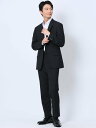 【SALE/30%OFF】TAKA-Q ウール混 レギュラーフィット 2ボタン2ピーススーツ ストライプ黒 セットアップ ジャケット ビジネス メンズ タカキュ...